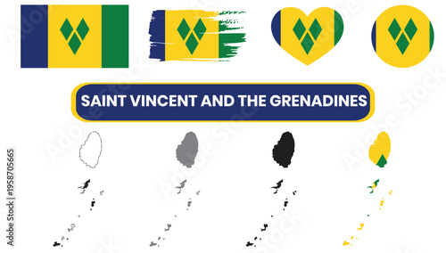 Saint vincent and the grenadines flag variationsSaint vincent and the grenadines flag variations