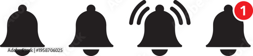 Black bell on white background bells symbols