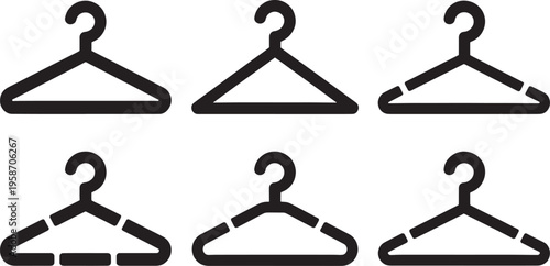 Black clothes hangers collection fashion