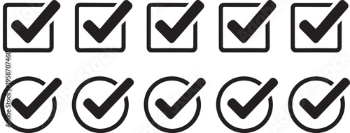 Checkmark check marks verified approved black and white