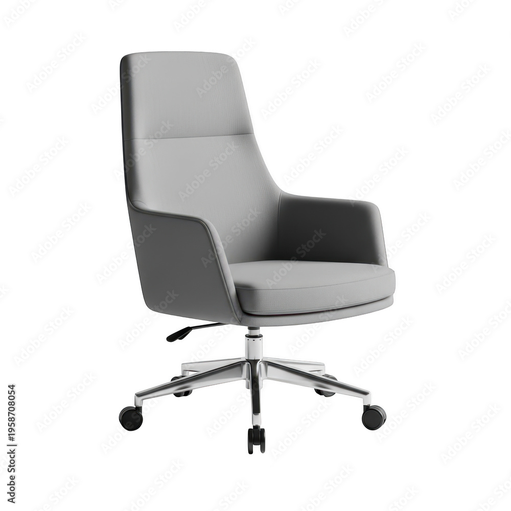 Obraz premium A gray office chair on wheels