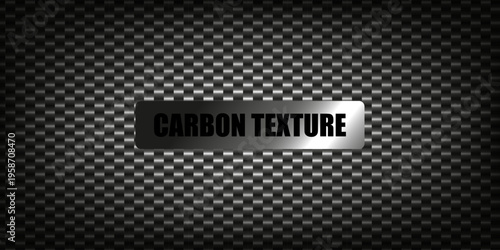 Carbon fiber texture background with metallic shine. Dark tech pattern for automotive, racing, industrial and luxury design