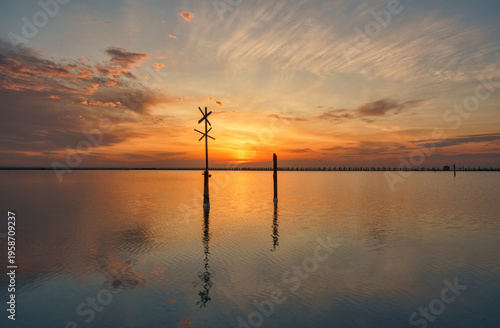 Sunset in Lake  Baskunchak 