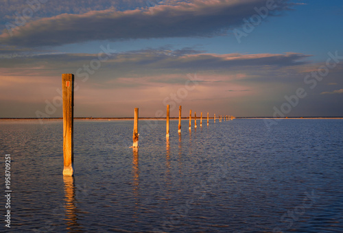 Sunset in Lake  Baskunchak 