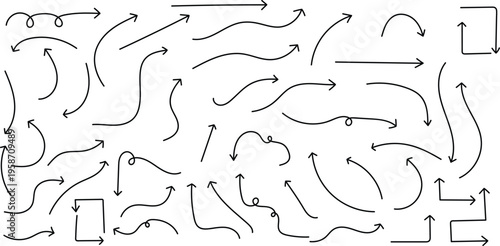 Hand drawn arrows and lines collection unique illustrations