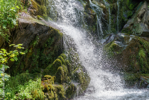 Panorama of Jermuk waterfall in Armenia