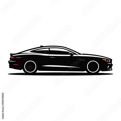Side view of a black sports car