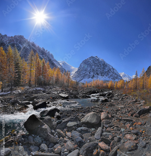 Landscape of the Altai Mountains in Siberia, Altai Republic, Russia