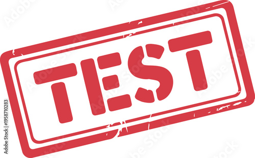 Red Test Rubber Stamp Grungy Rectangular Vector Icon