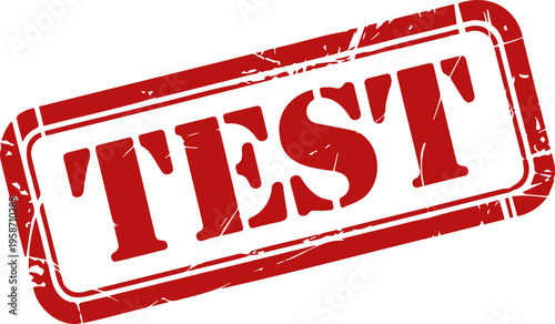 Red Test Rubber Stamp Grungy Rectangular Vector Icon