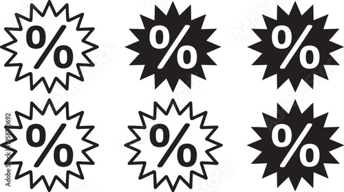 Six percent off sale discount black and white transparent background