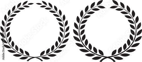 Two laurel wreaths symbols achievement victory honor