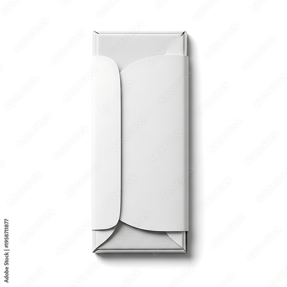 Naklejka premium A clean and folded white envelope with a simple, minimalist design.