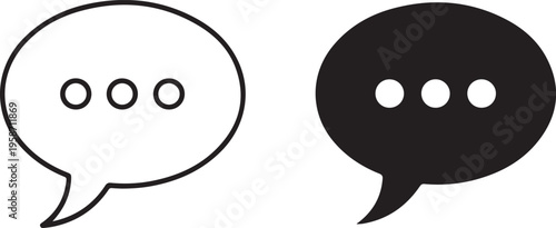 Simple speech bubble icons for conversation and dialogue