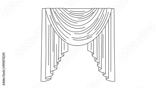 Elegant Curtain Drapes with Valance and Tiebacks in Classic Interior Design.