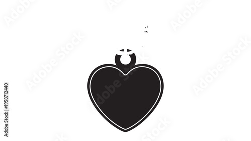 Elegant black heart pendant with a small gemstone accent on top.