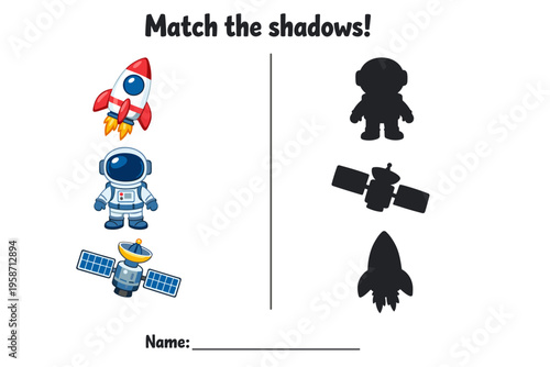 Educational game for children featuring matching shapes with shadows  