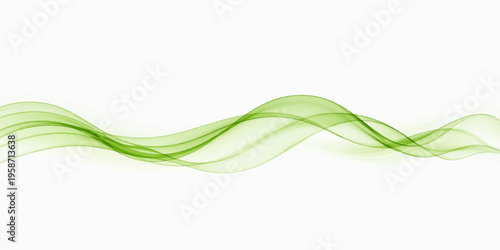 Fotografie Smooth abstract green wave design featuring futuristic curves and swirling light
