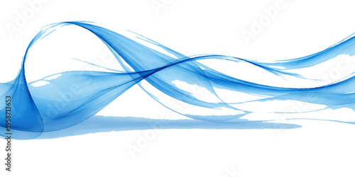 Abstract blue waves with flowing light curves and futuristic motion lines create a stylish vector wallpaper design for a modern art backdrop