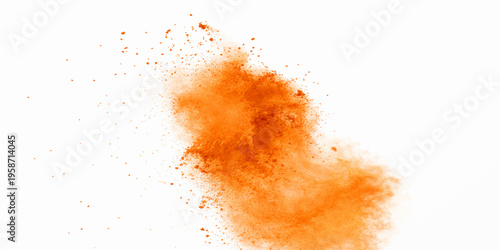 An artistic illustration of fire and flames in the air featuring a grunge watercolor texture with orange ink splatters, paint splashes, and a dusty powder spray pattern on paper