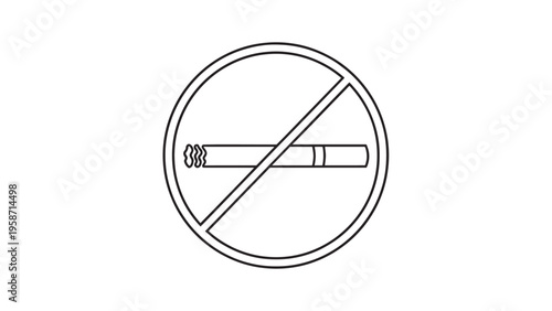 No Smoking Sign with Prohibition Symbol for Tobacco Use.