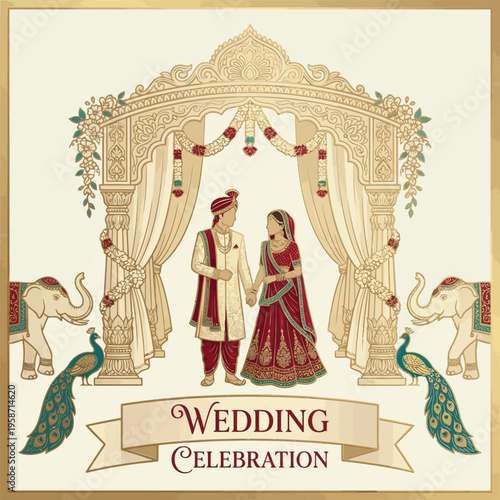 Traditional Indian Wedding Celebration Scene