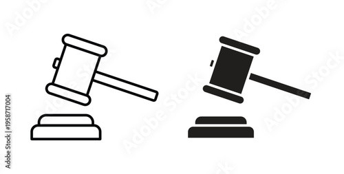Gavel icon symbol vector illustration. vector flat clipart object eps10