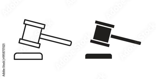 Gavel icon symbol vector illustration. vector flat clipart object eps10