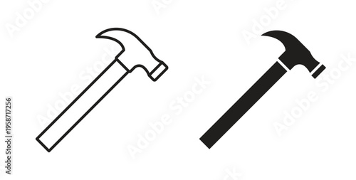 Hammer icon symbol vector illustration. vector flat clipart object eps10