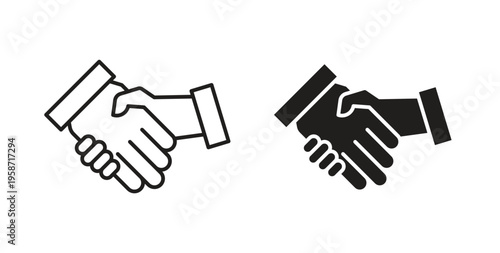 Handshake icon symbol vector illustration. vector flat clipart object eps10