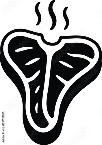 Black and white of steaming hot ribs food