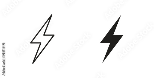 Lightning bolt icon symbol vector illustration. vector flat clipart object eps10