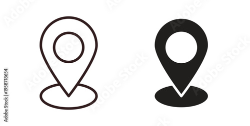 Location pin icon symbol vector illustration. vector flat clipart object eps10