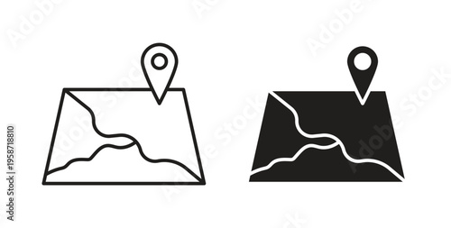 Map icon symbol vector illustration. vector flat clipart object eps10