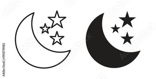 Moon icon symbol vector illustration. vector flat clipart object eps10