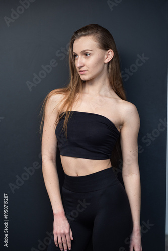 Professional model test shoot for agency submission. Natural beauty, minimal makeup, black wearing, clean background, confident poses. Perfect for portfolios, castings, and fashion