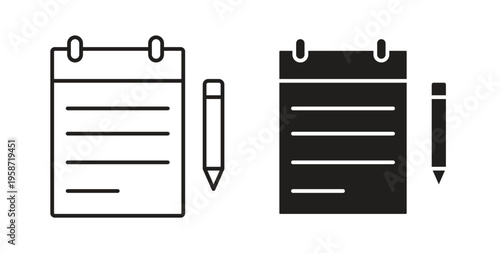 Notepad icon symbol vector illustration. vector flat clipart object eps10