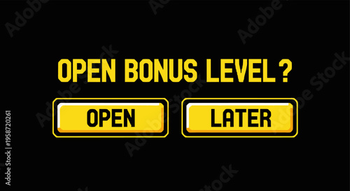 Retro game interface with yellow bonus level buttons