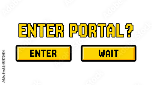 Retro pixel art gaming portal with interactive buttons