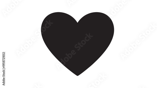 Simple Black Heart Icon Symbolizing Love and Affection.