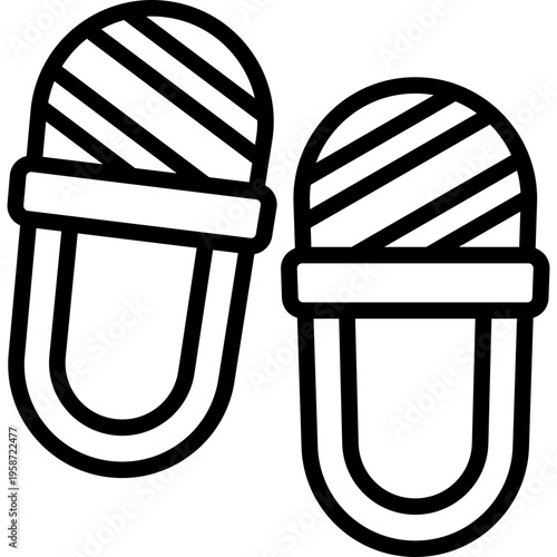 Slippers icon in line style
