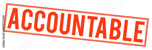 Red accountable stamp on transparent background