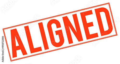 Large red aligned stamp text on transparent background