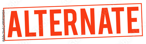 Foto Large red alternate stamp text on transparent background