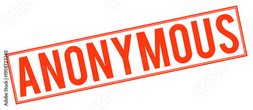 Red anonymous stamp mark on transparent background
