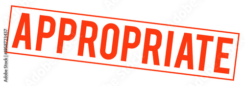 Photos Red APPROPRIATE stamp on transparent background