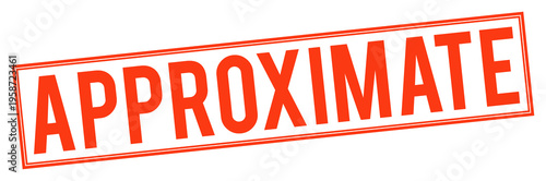 Photos Red approximate stamp text on transparent background