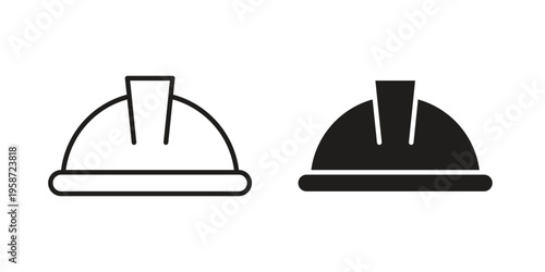 Helmet icon in black stroke eps vector graphic