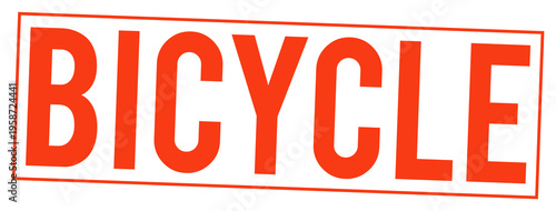 Large red bicycle stamp or sticker on transparent background