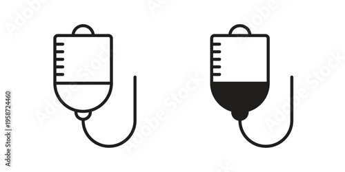 IV bag icon in black stroke eps vector graphic